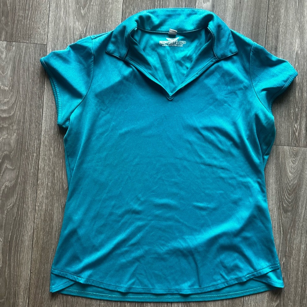 Women's Teal Short Sleeve Polo Top